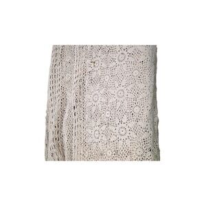 Vintage Hand-Crocheted y2k 80 Ivory Lace Tablecloth Size 60 x80